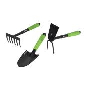 Lot 3 outils fleurs Primoland serfouette, rateau, transplantoir