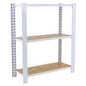 Étagère en métal blanc osb 3 étagères charge 200 kgs dim.1000x800x300mm sans vis