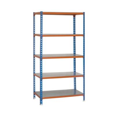 Étagère en métal bleu orange galva 5 étagères 200 kgs dim.2000x1100x500mm sans vis