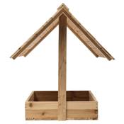 Mangeoire en bois naturel pour poules 70x60 hauteur 70cm avec toit bois