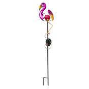Flamant à planter solaire décoration de jardin 1 led hauteur 84cm rose