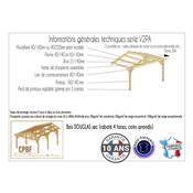 Abri Deux Pentes Adossé, Bois DOUGLAS Français,