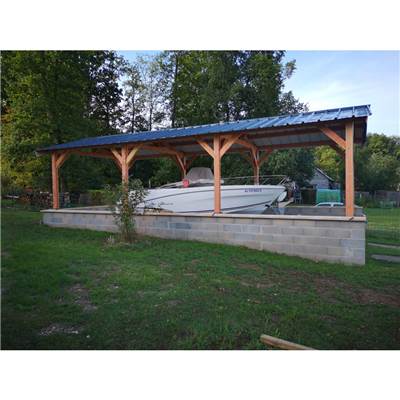 Abri Deux Pentes, Bois DOUGLAS Français, Carport, Auvent, Abri voiture