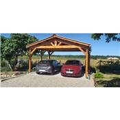Abri Deux Pentes, Bois DOUGLAS Franais, Carport, Auvent, Abri voiture
