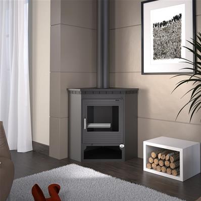 M-105 Poêle à bois en acier à double combustion 10 Kw 720x720x565 mm