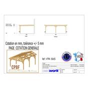 Abri carport Toit Plat Adossé, Bois DOUGLAS Français