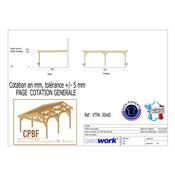 Abri carport Toit Plat Adossé, Bois DOUGLAS Français