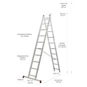 Échelle transformable 2 plans 2x10 échelons