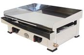 Plancha gaz avec plaque de cuisson chromée et polie 8.4kw 600x400x240mm