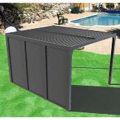 Pergola bioclimatique aluminium anthracite 10.80 m² ventelles grd côté