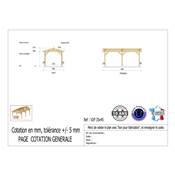 Abri 2 pentes Bois Douglas France Carport Auvent voiture 350x450cm H 250cm