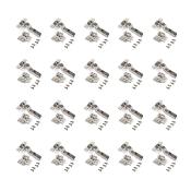Lot 20 charnières super coudées X91N embases visser Acier nickelé