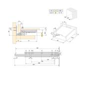 Jeu coulisses invisibles tiroir Silver sortie totale fermeture amortie prof. 490mm Acier zingué