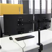 Supports écrans table inclinables pivotants 360° doubles Acier noir