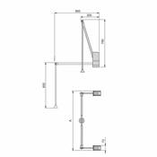 Penderie rabattable armoire Hang mural 600-830 Chromé Acier plastique