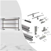 Kit cadre modulaire Zero matériel fixation murale alu. Zamak gris pierre
