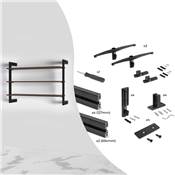 Kit cadre modulaire Zero matériel fixation murale alu. Zamak noir texturé