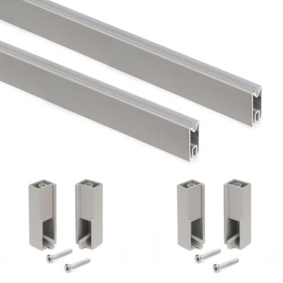 Lot 2 rails penderie dressing Luxe aluminium et plastique
