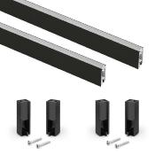 Lot 2 rails penderie dressing Luxe aluminium et plastique