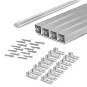 Kit 4 profils transversaux meubles cuisine Albeam accessoires visser alu. plastique anodisé mat