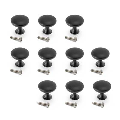 Lot 10 boutons meubles Cancún diam. 28.5mm Zamak noir