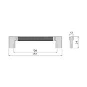 Lot 5 poignées meubles Sofia L157mm entraxe 128mm alu. noir