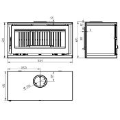 Poeles à bois à suspendre 19kw fonte bûches 95cm sortie 200mm 4 turbines