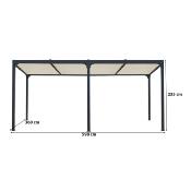 Pergola bioclimatique aluminium XXL anthracite 21,52 m2 lames toit écru