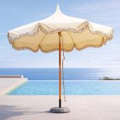 Parasol de jardin droit diamètre 300cm mât 48mm écru