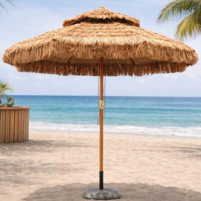 Parasol de jardin droit diamètre 270cm mât 48mm style paille