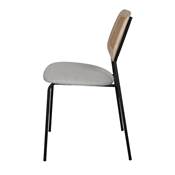 Lot 2 chaises tapissées style mid century sable