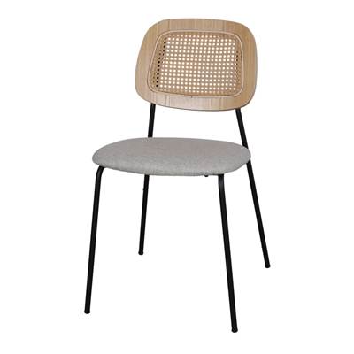Lot 2 chaises tapissées style mid century sable