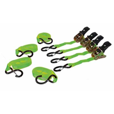 Lot de 4 sangles bagages à cliquet 25mmx5,5m 700kgs avec crochets