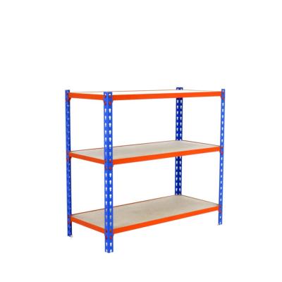 Étagère en métal bleu orange bois 3 étagères 200 kgs dim.900x1200x300mm sans vis