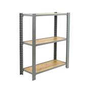 Étagère en métal gris nodi 3 étagères charge 200 kgs dim.1000x2400x300mm sans vis