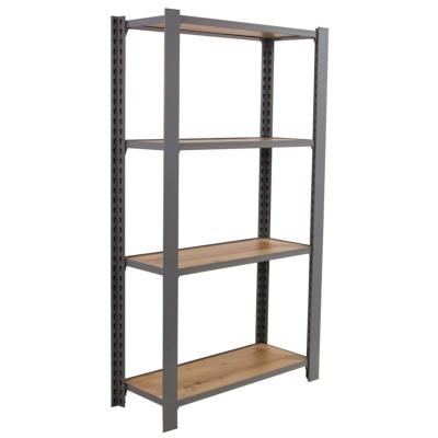 Étagère en métal gris nodi 4 étagères charge 200 kgs dim.1500x2400x300mm sans vis