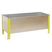 Jardinière en métal vert contenance 140L dim.410x900x600mm à visser