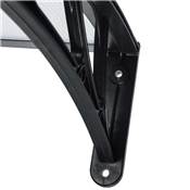 Marquise entrée arrondie noire polycarbonate 80x120cm 5mm