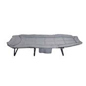 Lit de jardin transat pliant 190x63x28cm 120kg matelas gris