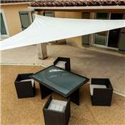 Voile d'ombrage triangulaire blanc 160g/m2 dim.3,6x3,6x3,6m