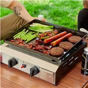 Plancha gaz grise et noir 2 brûleurs 4,8Kw dim.40x34cm