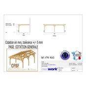 Abri carport Toit Plat Adossé, Bois DOUGLAS Français