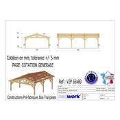 Abri Deux Pentes, Bois DOUGLAS Français, Carport, Auvent, Abri voiture
