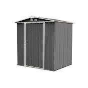 Abri métal toit 2 pentes anthracite et crème, 2,79 m2, hauteur 159,4 cm