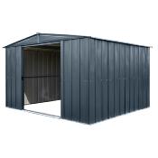 Abri métal toit 2 pentes anthracite,  9,30 m2, hauteur porte 165,1 cm