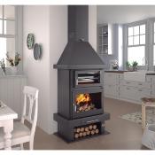 Poêle à bois double combustion avec bûcher intégré 15 kW – CH-0