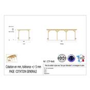 Abri Toit Plat Bois Douglas France Carport Auvent Camping-car 400x800cm H 320cm