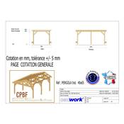 Pergola indépendante Bois Douglas France Carport-Auvent terrasse 600x450cm H 250cm