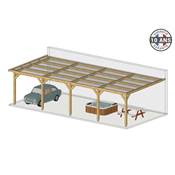 Abri Toit Plat Adossé Bois Douglas France Carport Auvent voiture 500x1150cm H 250cm