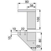 Lot 4 pieds meuble Alumix 1 haut. 100mm plastique chromé